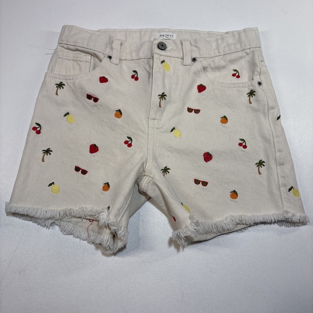 PacSun Kids Tropical Embroider Shorts 12 Strawberry Cherry Sunglasses Palm Tree